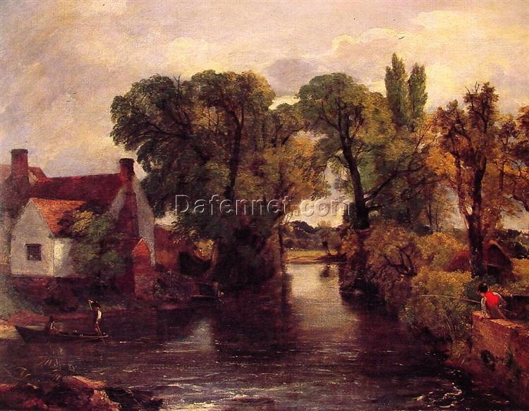1814-1815 The Mill Stream by John Constable – Romantic Oil on Canvas Landscape