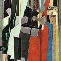 The Musician" by Georges Braque – Synthetic Cubism Painting – Handmade Wall Art