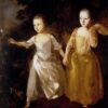 INSPIRED BY Gainsborough’s "The Painter’s Daughters Chasing a Butterfly" – Handcrafted Rococo Oil Painting | DaFen Village Studio