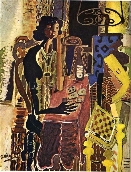 Expressionist Cubism – Georges Braque ‘The Patience’ 1942, Hand-Painted Oil on Canvas