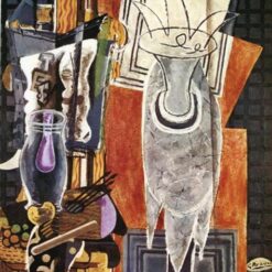 The Pedestal" by Georges Braque – Cubist Expressionist Still Life Reproduction