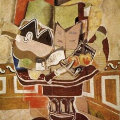 Georges Braque "The Round Table" – Handmade Cubist Still Life Oil Painting for Contemporary Spaces