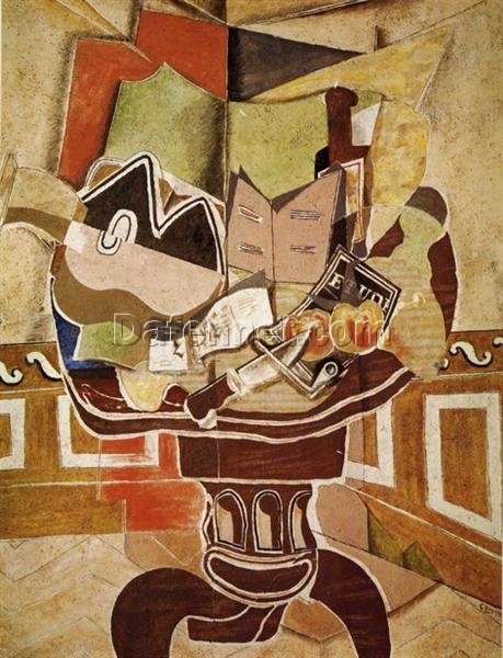 Georges Braque “The Round Table” – Handmade Cubist Still Life Oil Painting for Contemporary Spaces