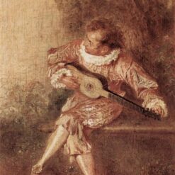 The Serenader by Antoine Watteau – 1715 Rococo Oil Painting Reproduction | Custom Art from DaFen Village Studio