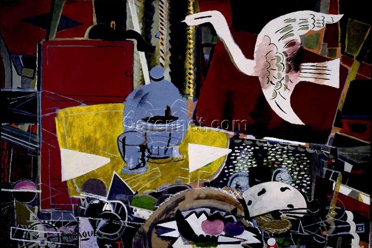 Georges Braque ‘The Studio (VIII)’ 1954 – Abstract Cubism Still Life, Oil on Canvas Reproduction