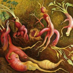 Custom Diego Rivera 'The Temptations of Saint Anthony' Surrealist Oil Painting – 1947 Allegorical Art