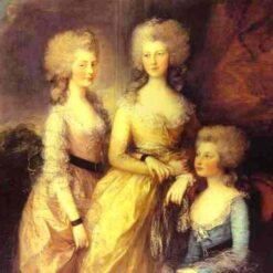 The Three Eldest Daughters of George III (1784) by Thomas Gainsborough: Rococo Royal Portrait Oil Painting
