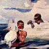 The Turtle Pound (1898) by Winslow Homer: Realism Watercolor Genre Painting
