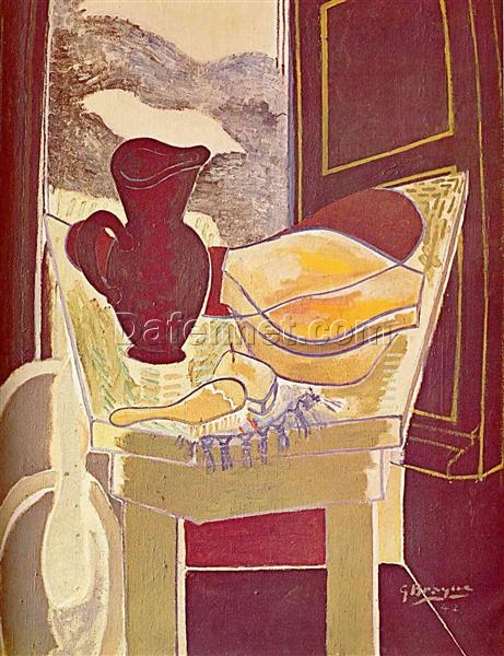 Georges Braque ‘The Wash Stand’ 1942 – Cubist Expressionist Still Life Oil on Canvas