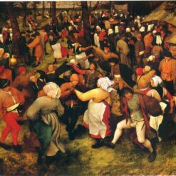 The Wedding Dance in the Open Air – Pieter Bruegel’s Joyful Celebration as an Oil Painting