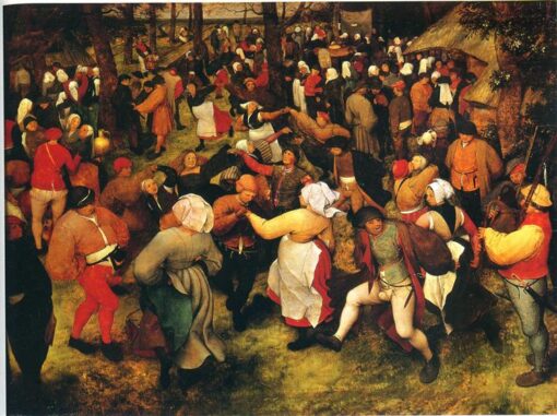 The Wedding Dance in the Open Air – Pieter Bruegel’s Joyful Celebration as an Oil Painting