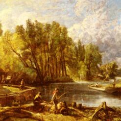 Iconic John Constable Artwork: The Young Waltonians (c.1819-1825) - Landscape Oil Painting