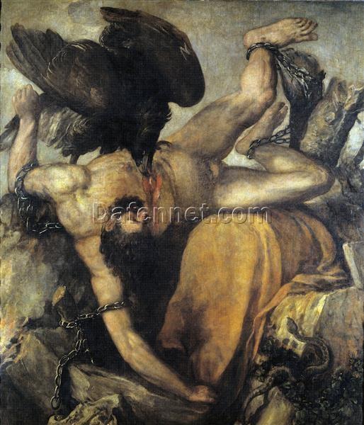 The Punishment of Tythus – Titian, c.1548, Mannerist Mythological Painting