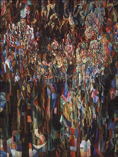 Pavel Filonov ‘Flowers of the Universal Flowering’ – Custom Oil Painting from the Universal Flowering Cycle | Russian Symbolist Allegorical Art