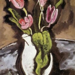 Handmade "Vase of Tulips" by Georges Braque – Expressionist Flower Oil Painting