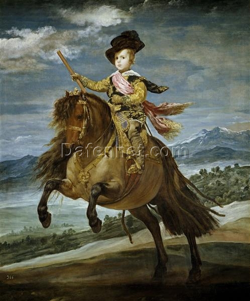 Prince Balthasar Carlos on Horseback – Velázquez Baroque Oil Painting Reproduction for Noble Elegance