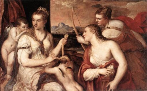 Titian’s Venus Blindfolding Cupid – 1565, Mannerist Mythological Masterpiece