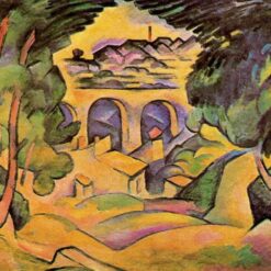 Handmade "Viaduct at Estaque" by Georges Braque – Cubist Landscape Oil Painting
