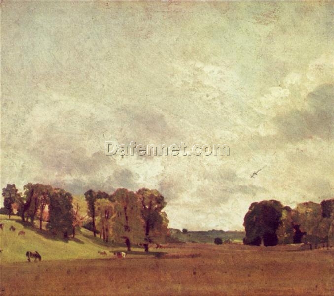 Custom Oil Painting of View at Epsom by John Constable (1809) – Romantic Landscape Art for Home or Office
