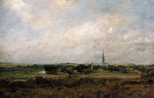 John Constable View of Salisbury (c.1820) – Classic Romantic Landscape Oil Painting