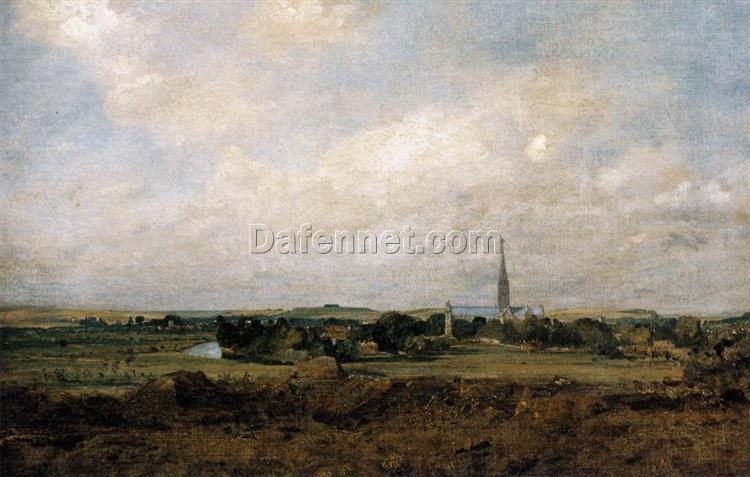 John Constable View of Salisbury (c.1820) – Classic Romantic Landscape Oil Painting