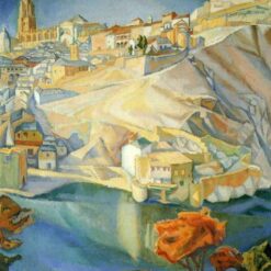 Cubist Toledo Landscape - Rivera 1912 City View Reproduction for Modern Art Collectors