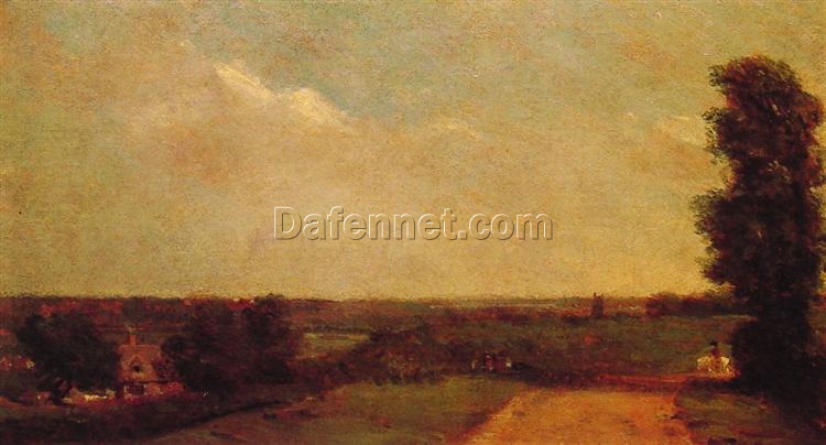 Romantic Landscape by John Constable: View towards Dedham (1808) – Custom Oil Painting Reproduction