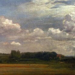 John Constable View Towards The Rectory From East Bergholt House – Romantic Rural Landscape Oil Painting