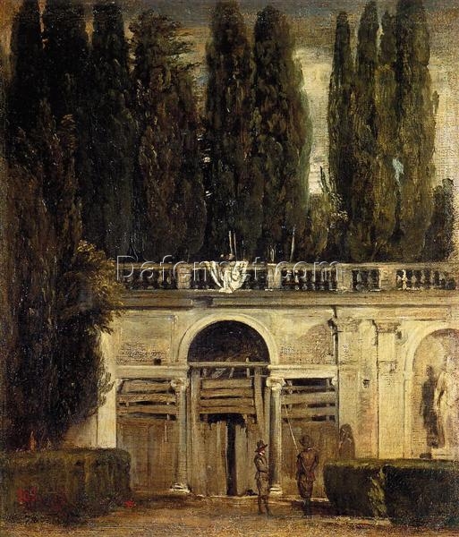 Villa Medici in Rome by Diego Velázquez – 1630 Baroque Cityscape Oil Painting Replica on Canvas