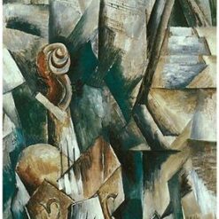 Violin and Palette (1909) by Georges Braque – Cubist Still Life Oil Painting, Handmade Reproduction