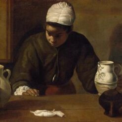Kitchen Scene with the Supper in Emmaus by Diego Velázquez – 1618 Baroque Genre Painting Reproduction on Canvas