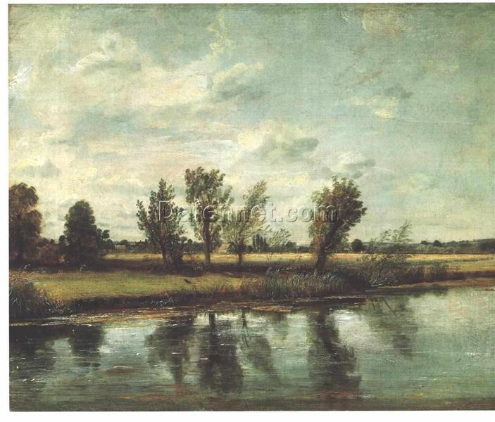 John Constable Water Meadows near Salisbury (1820) – Beautiful Romantic Landscape Oil Painting