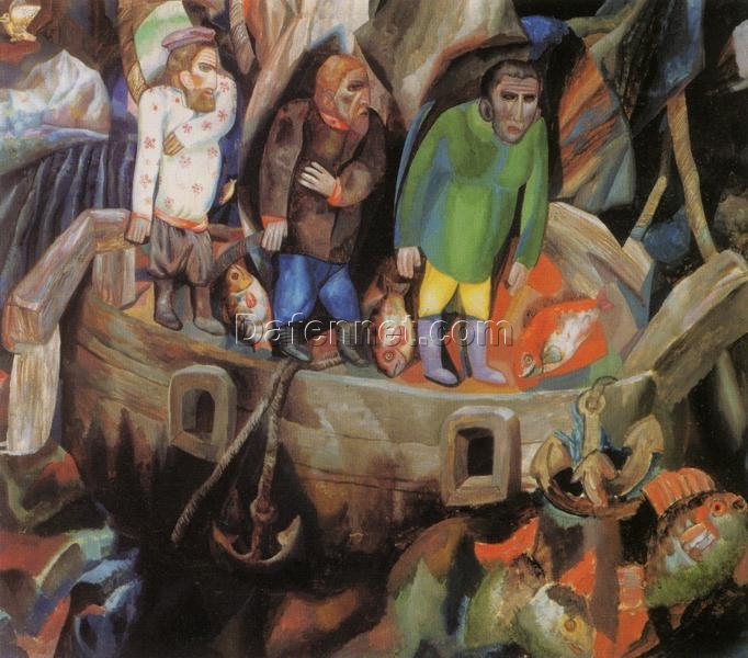 Buy West and East – Pavel Filonov Oil Painting Reproduction | Allegorical Russian Modernist Canvas | DaFen Custom Art