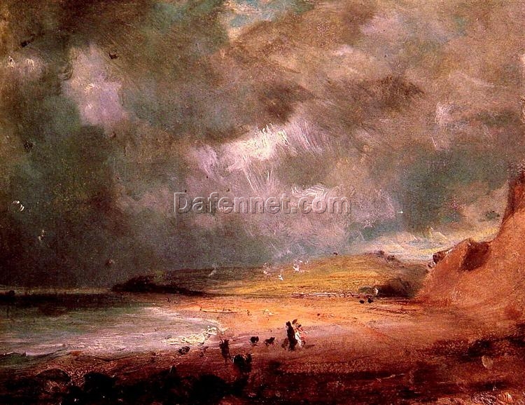 John Constable Weymouth Bay (Bowleaze Cove) – 1816 Romantic Landscape Oil Sketch