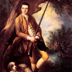 Thomas Gainsborough Portrait of William Poyntz of Midgham and His Dog Amber (1762) – Rococo Oil on Canvas
