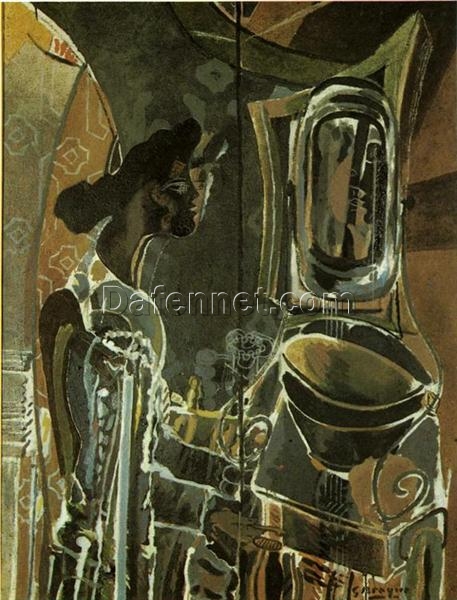 Georges Braque ‘Woman at the Mirror’ 1945 – Cubist Expressionist Oil Painting on Canvas
