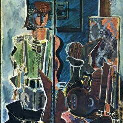 Cubist Expressionist Oil Painting – Georges Braque 'Woman with Book' 1945, Hand-Painted on Canvas