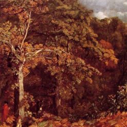 Romantic Wooded Landscape (1801-1802) by John Constable – Classic Oil Painting of English Countryside