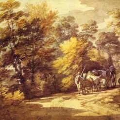 INSPIRED BY Thomas Gainsborough – Custom "Wooded Landscape with a Waggon in the Shade" Rococo Oil Painting | DaFen Village Studio