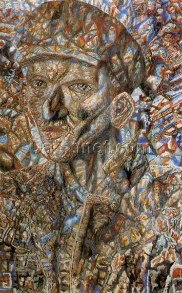 Pavel Filonov Worker in a Cap – Custom Oil Reproduction (c.1935) in Analytical Realism