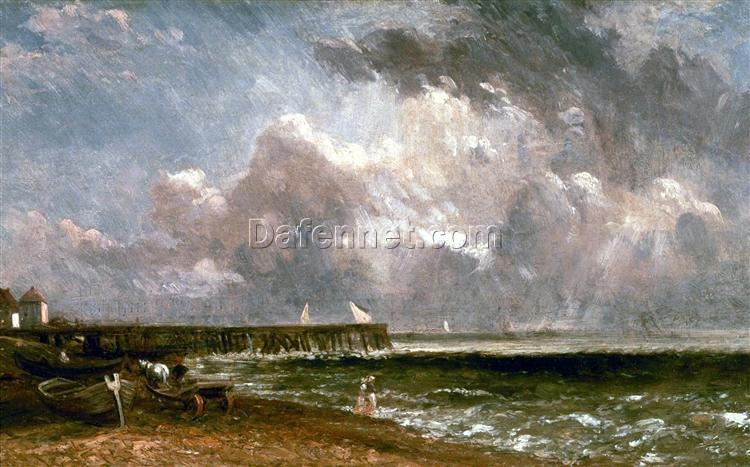 Buy John Constable’s Yarmouth Pier – 1822 Oil Painting on Canvas for Coastal and Romantic Décor