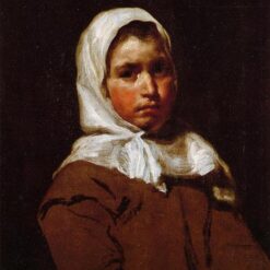 Velazquez Young Peasant Girl Portrait – Baroque Realism Oil Painting Reproduction (1645–1650)