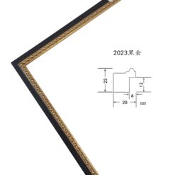 Black and Gold Solid Wood Picture Frame – 2cm Wide | Elegant Frame for Oil Paintings and Wall Art