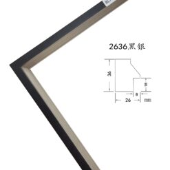 Black and Silver Solid Wood Picture Frame – 2.6cm Wide | Elegant Frame for Canvas and Wall Art