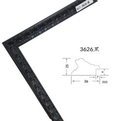 Black Solid Wood Picture Frame – 3.6cm Wide | Bold Frame for Canvas and Wall Art