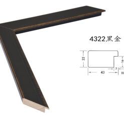 Black and Gold Solid Wood Picture Frame – 4.3cm Wide | Elegant Frame for Oil Paintings and Wall Art