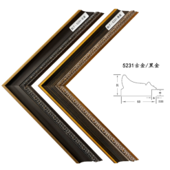 Antique Gold & Black-Gold Solid Wood Frame – 5.3cm Wide | Luxurious Frame for Classic Wall Art