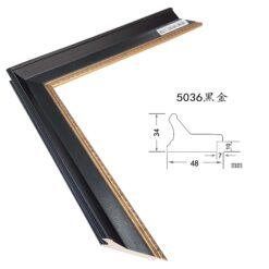 Black and Gold Solid Wood Picture Frame – 4.8cm Wide | Elegant Frame for Oil Paintings and Wall Art