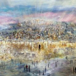 Hand-Painted Jerusalem Cityscape Oil Painting - Contemporary Judaica Wall Art - Dafen Village Canvas Reproduction  Oil Painting Deposit