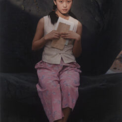 Message to Qingshi Valley by Wang Yidong – 117x73cm Chinese Realist Oil Painting on Canvas | Custom Art from Dafen Oil Painting Studio for Living Room or Hotel Decor